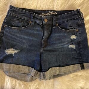 Universal Thread Women's Distressed Dark Blue Jean Shorts